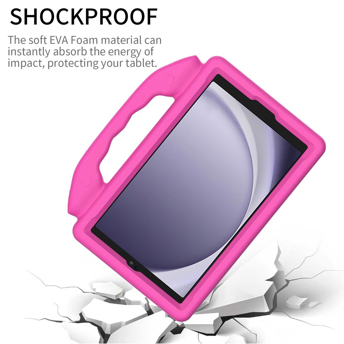 For Samsung Galaxy Tab S9 (10.2 inch) Hybrid Shockproof Thumbs Up Kickstand Antislip Rubber TPU Kid-Friendly Bumper Tablet Case Cover Pink