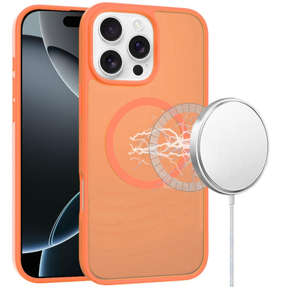 For iPhone 16 Pro Max (6.9") MagSafe Compatible Case Hybrid Soft TPU Bumper Hard Translucent Matte Back Slim Shockproof Protector Cosmic Orange