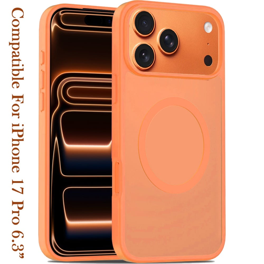 For Apple iPhone 17 Pro (6.3") MagSafe Compatible Case Hybrid Soft TPU Bumper Hard Translucent Matte Back Slim Shockproof Case Cover
