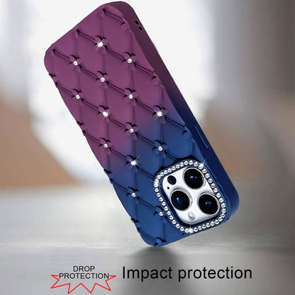 For Apple iPhone 12 Pro Max Fashion Flower Design Sparkle Glitter Shimmer Rhinestone Bling Floral Accents, Leather Texture TPU Case Cover