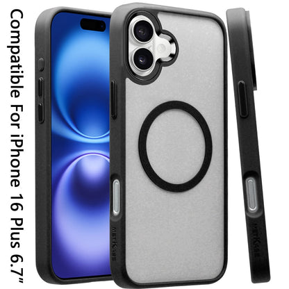 For Apple iPhone 16 Plus (6.7") Magnetic Protective Hybrid Case with MagSafe Compatible Bumper Shockproof Case Cover