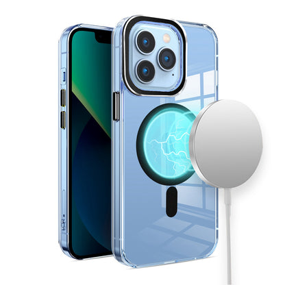 For Samsung Galaxy S26 Ultra Clear Transparent Case Matching Circle Design, Hybrid TPU Hard Shell, Support Magsafe Charger Case Cover Black