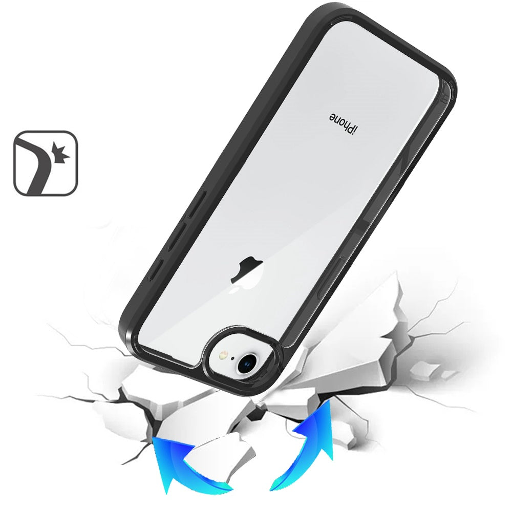 Hybrid Slim Crystal Clear, Shock-Absorption Durable Bumper TPU + Hard PC Back, Transparent Design
