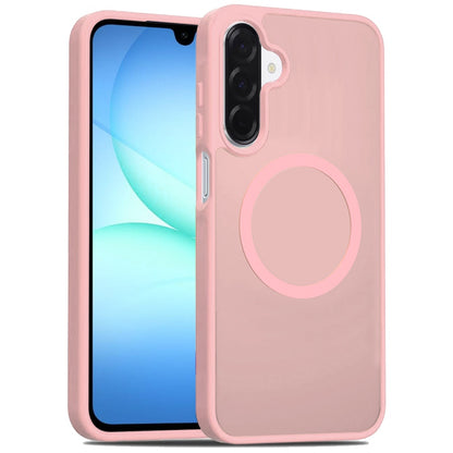 For Samsung Galaxy A17 5G MagSafe Compatible Case Hybrid Soft TPU Bumper Hard Translucent Matte Back Slim Shockproof Case Cover Light Pink