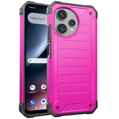 Phone Case for Cricket Icon Plus 2026 Tough Rugged Shockproof Grip two layer Armor Hybrid Heavy Duty Anti Slip Protective Durable Lined Design Cover Hotpink