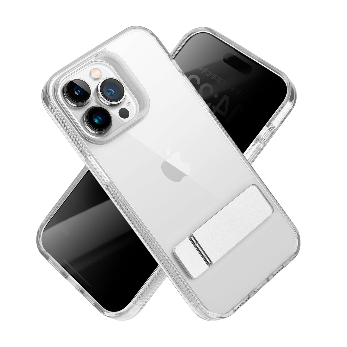 For Samsung Galaxy S25 Ultra Transparent with Sturdy Metal Kickstand Hybrid Dual Layer Tough Shock-Absorbent Slim Fit Hard PC + TPU Case Cover Clear