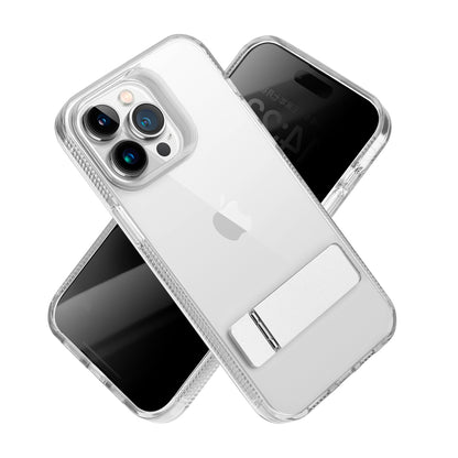 For Samsung Galaxy S25+ /S25 Plus /S24+ Plus Transparent with Sturdy Metal Kickstand Hybrid Dual Layer Tough Shock-Absorbent Slim Fit Hard PC + TPU Case Cover Clear