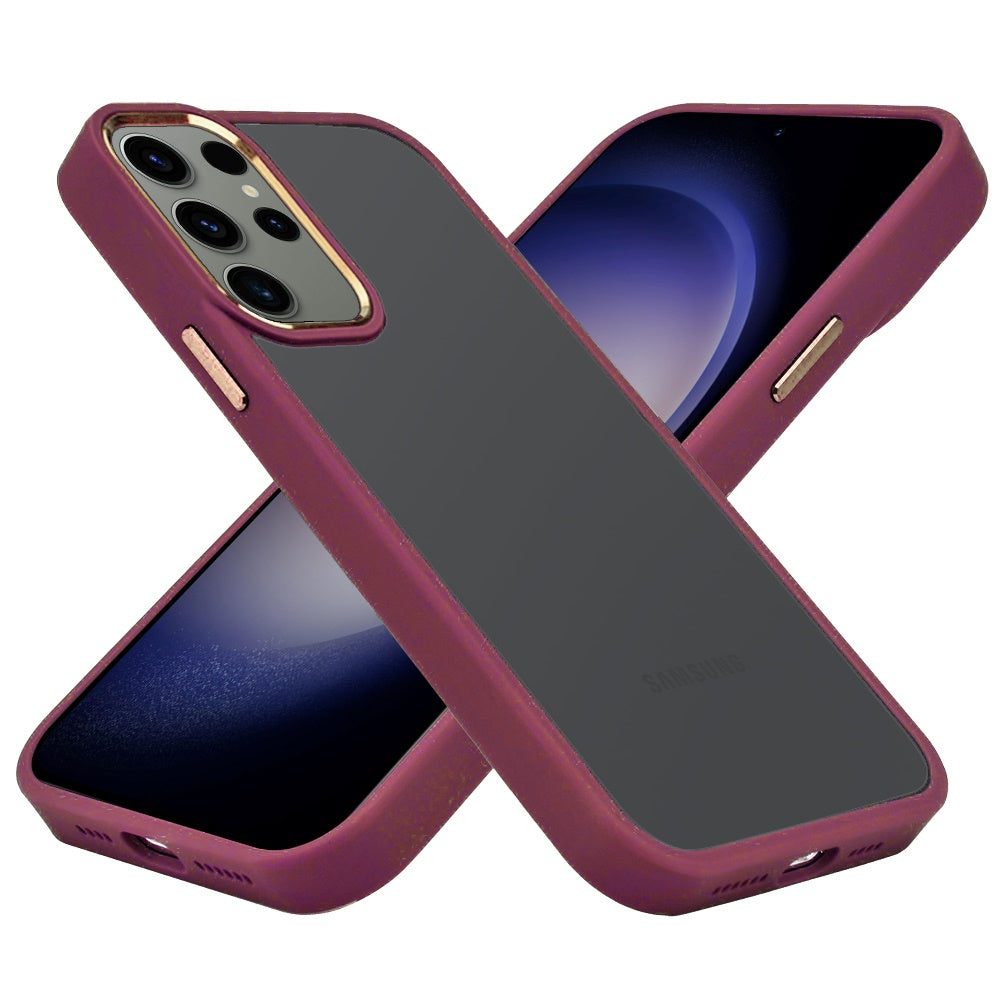 Slim Fit Hybrid Transparent Thick Acrylic with Metal Buttons Frame Protective Hard PC + TPU Shockproof