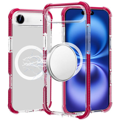For Apple iPhone 17 Air (6.6") Magnetic Acrylic Case Transparent Back, Rugged Colorful Frame, Shockproof Hybrid, MagSafe Compatible Case Cover