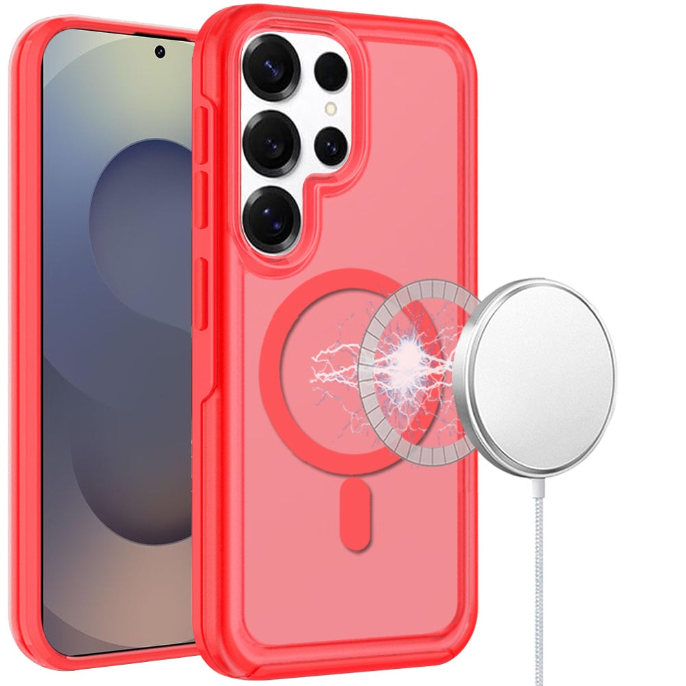 For Samsung Galaxy S25 /S24 Slim & Durable Compatible with MagSafe Hybrid Shockproof Glossy Oil Protective Dual Layer TPU + PC Case Cover