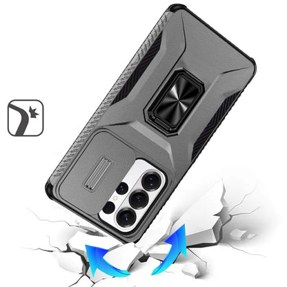 For Samsung Galaxy S26 Ultra Case, Camera Cover with Magnetic Rotation Ring Stand, Military Grade Hybrid Hard TPU Shockproof Case Cover