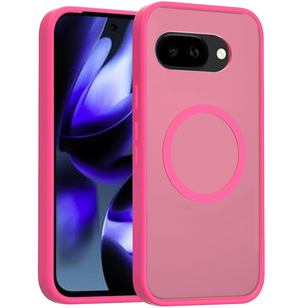 For Google Pixel 9A MagSafe Compatible Case Hybrid Soft TPU Bumper Hard Translucent Matte Back Slim Shockproof Case Cover