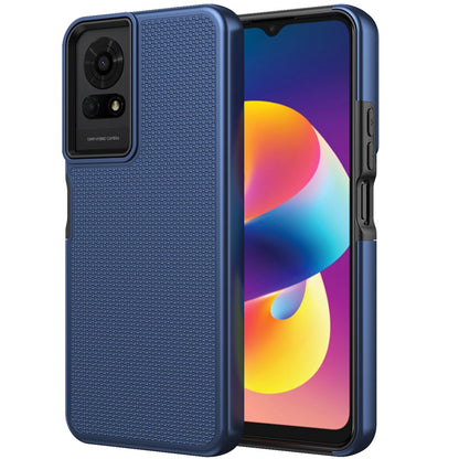 For TCL 50 LE Dual Layer Heavy-Duty Hybrid Rugged Case Rugged Texturized TPU & PC Shockproof Silicone Military Grade Case Cover Blue