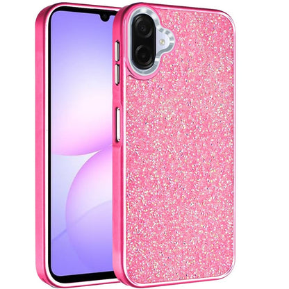 For Samsung Galaxy A07 Crystal Sparkle Diamond Glass Full Mini Glitter Bling Frame TPU Hybrid Protective Case Cover