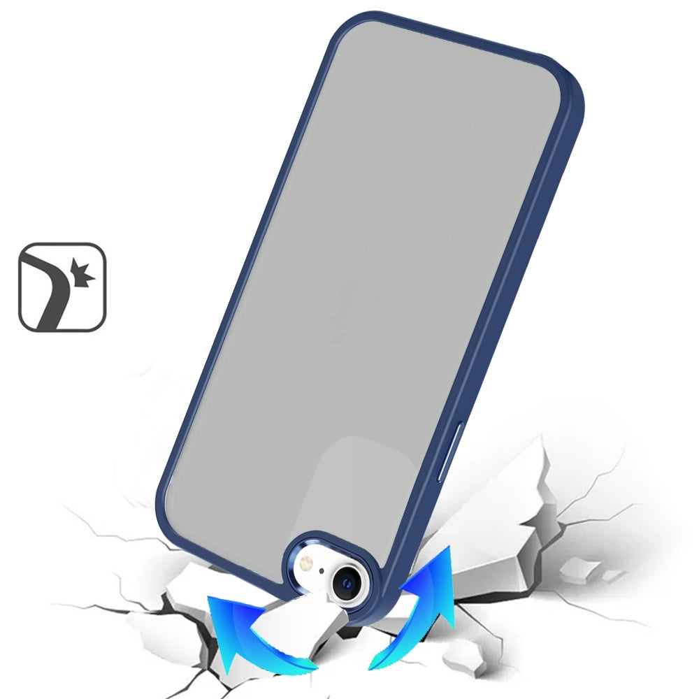 Slim Fit Hybrid Transparent Thick Acrylic with Metal Buttons Frame Protective Hard PC + TPU Shockproof