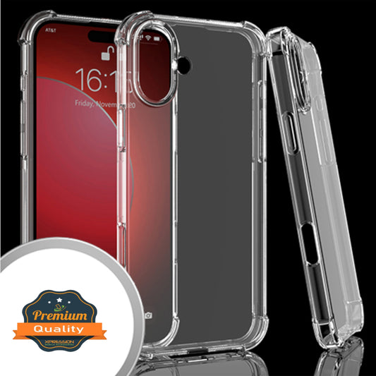 For Apple iPhone 16 Plus (6.7") Slim Transparent Silicone Soft Skin Flexible TPU Gel Rubber Candy Gummy Protective Hybrid Case Cover Clear