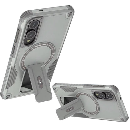 For Samsung Galaxy S25 EDGE Magnetic Invisible Kickstand Holder with Magsafe, Slim Fit Shockproof Hybrid Military Grade Heavy Duty Case Cover