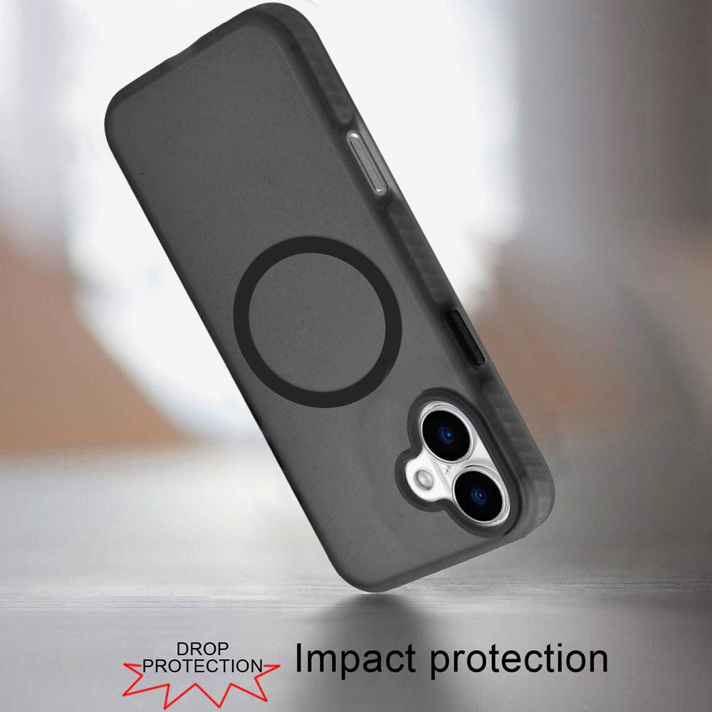 For Apple iPhone 16 Plus (6.7") Matte Skin Hybrid TPU with Magnetic Circle MagSafe Compatible, Military Grade Shockproof Slim Fit Case Cover