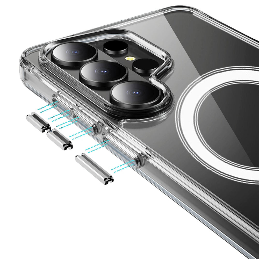 For Samsung Galaxy S26 Ultra Clear Magnetic Case with Built-in Magnets Compatible with MagSafe Slim Soft TPU Bumper Case Cover Transparent