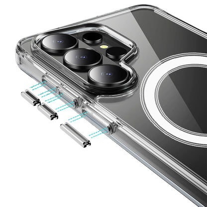 For Samsung Galaxy S26 Ultra Clear Magnetic Case with Built-in Magnets Compatible with MagSafe Slim Soft TPU Bumper Case Cover Transparent