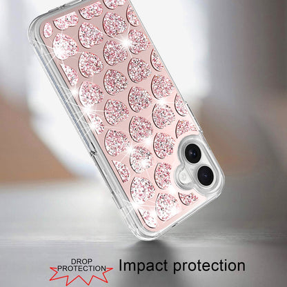 For Apple iPhone 16 (6.1") Sparkly 3D Design Diamond Shockproof Protective Bling Rhinestone Hybrid Skin PC + TPU Case Cover