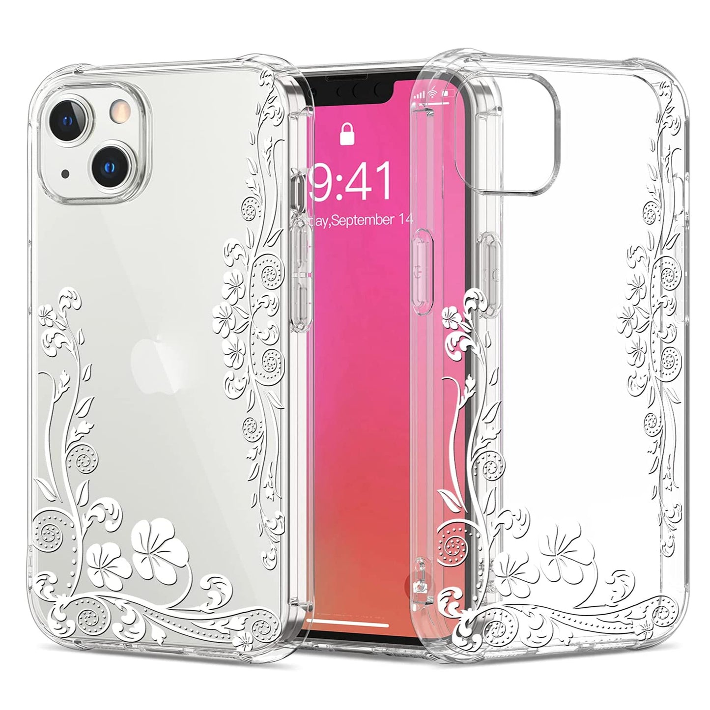 For Apple iPhone 16 Plus (6.7") Hybrid Trendy Image Patterns Design Transparent Hard Back Shockproof TPU Rubber Case Cover