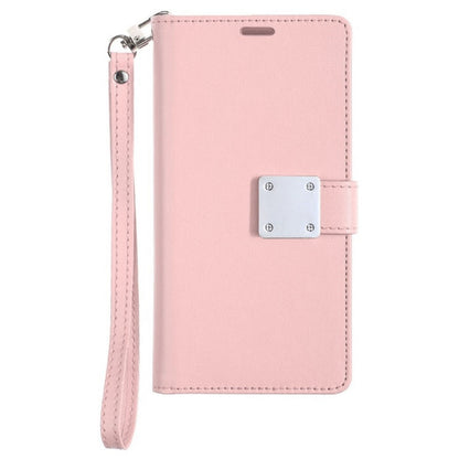 Phone Case for Samsung Galaxy S25 FE, S25 Fan Edition Wallet Credit Card Holder Leather Grip Shockproof Hybrid Protective Style Durable Flip Pouch Cover Rose Gold