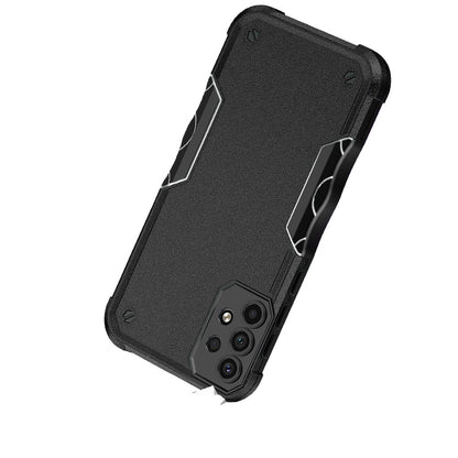 For Samsung Galaxy A52 5G Slim Tough Shockproof Hybrid Heavy Duty 2in1 Dual Layer TPU Bumper Rugged Rubber Defend Armor Case Cover Black