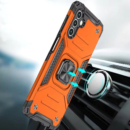 For Samsung Galaxy A16 5G Armor Hybrid Magnetic Stand with Ring Holder Kickstand Shockproof Heavy-Duty Durable Rugged TPU Dual Layer Case Cover Cosmic Orange
