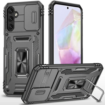 For Samsung Galaxy A36 Hybrid Case with Rotation Ring Stand Shockproof & Camera Window TPU Armor Dropproof Case Cover