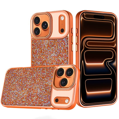 Phone Case for Apple iPhone 17 Pro Max (6.9") Crystal Glass Bling Diamond Metallic Edge Shockproof Durable Protective Clear Hybrid Stylish Premium Design Cover