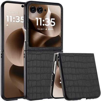 For Motorola Razr Ultra 2025 PU Vegan Leather Case, Premium Snap-On Hard Shell Cover, Slim Fit Protective Matte Finish Case Cover