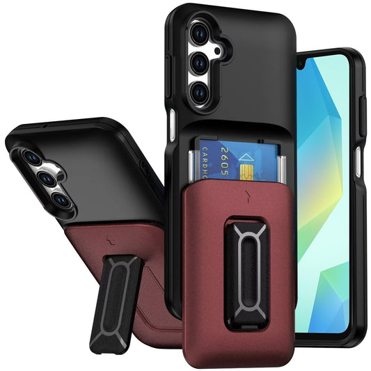 For Samsung Galaxy S25 Ultra Wallet Case with 2- Credit Card Holder, Wrist Strap & Kickstand Hybrid Shockproof TPU Case Cover