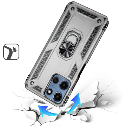 For Motorola Moto G 5G 2025 Hybrid Shockproof Durable 360 Degree Rotatable Ring Stand Holder Kickstand Fit Magnetic Car Mount Case Cover