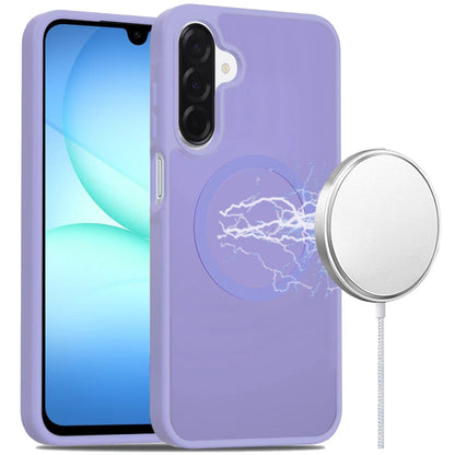 For Samsung Galaxy A17 5G MagSafe Compatible Case Hybrid Soft TPU Bumper Hard Translucent Matte Back Slim Shockproof Case Cover Light Purle