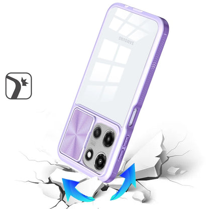 For Motorola Moto G Power 5G (2025) Hybrid Cases with Sliding Camera Cover Transparent Shockproof Bumper TPU Protective Case Cover