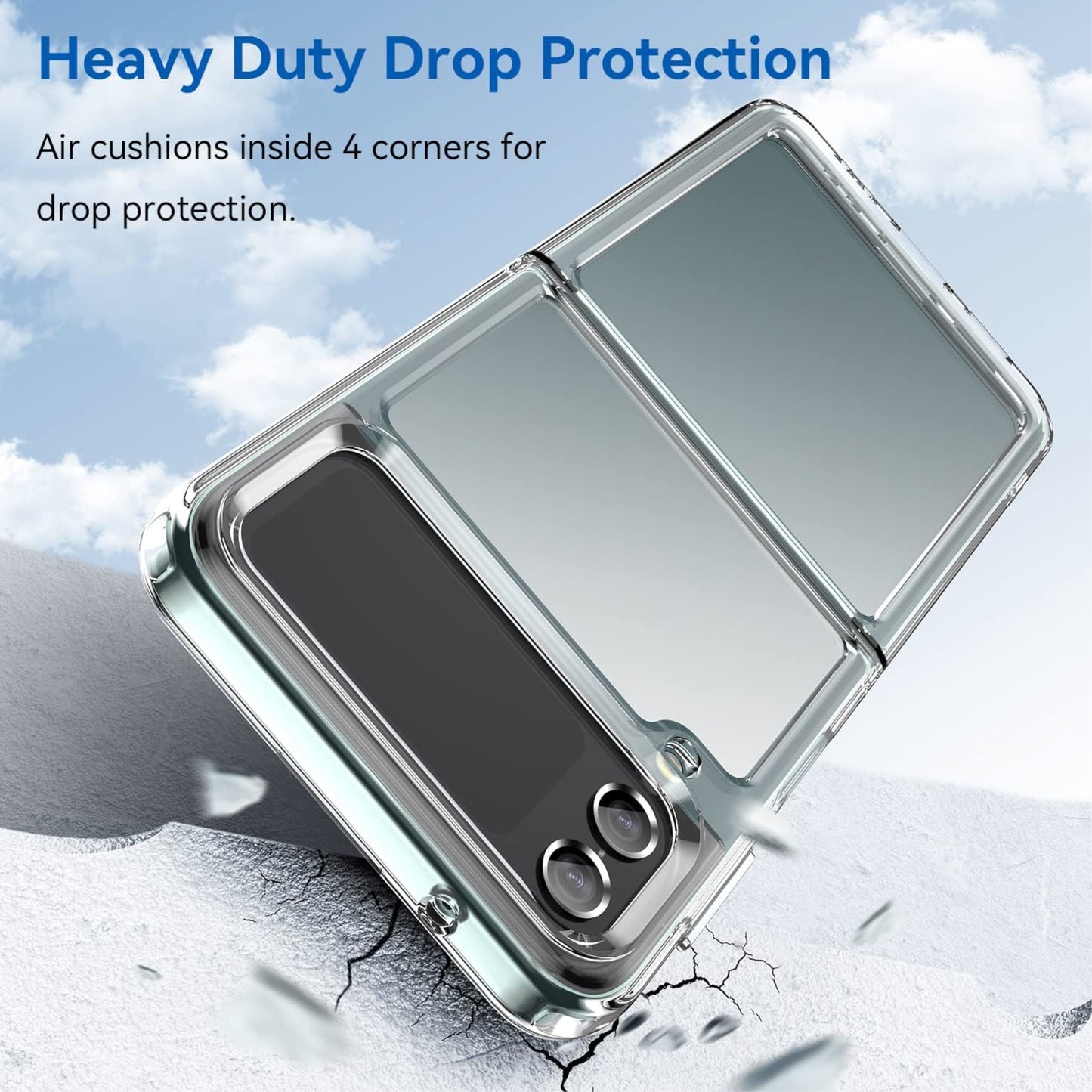 For Samsung Galaxy Z Flip 7 Slim Hybrid Clear Hard PC + Rubber TPU Acrylic Back Bumper Shockproof Thin Protective Case Cover