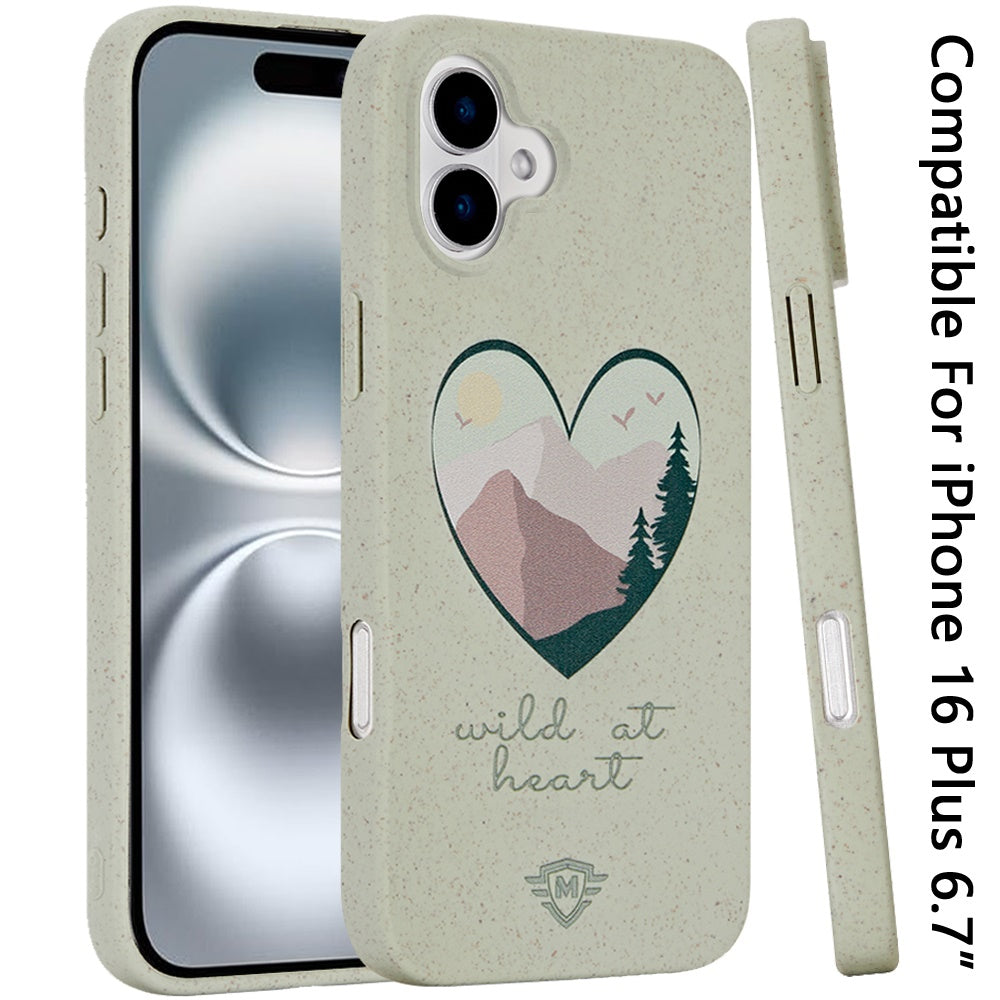 For Apple iPhone 16 Plus (6.7") Eco Friendly Bio-Degradable Design Hybrid Cases Slim Fit Soft TPU Drop Protection Rubber printed Case Cover