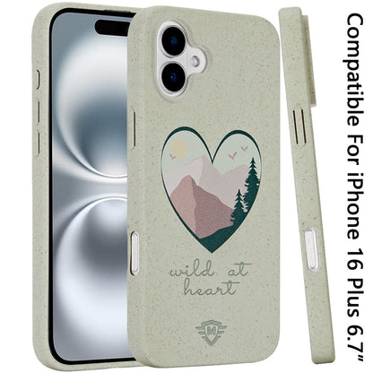 For Apple iPhone 16 Plus (6.7") Eco Friendly Bio-Degradable Design Hybrid Cases Slim Fit Soft TPU Drop Protection Rubber printed Case Cover