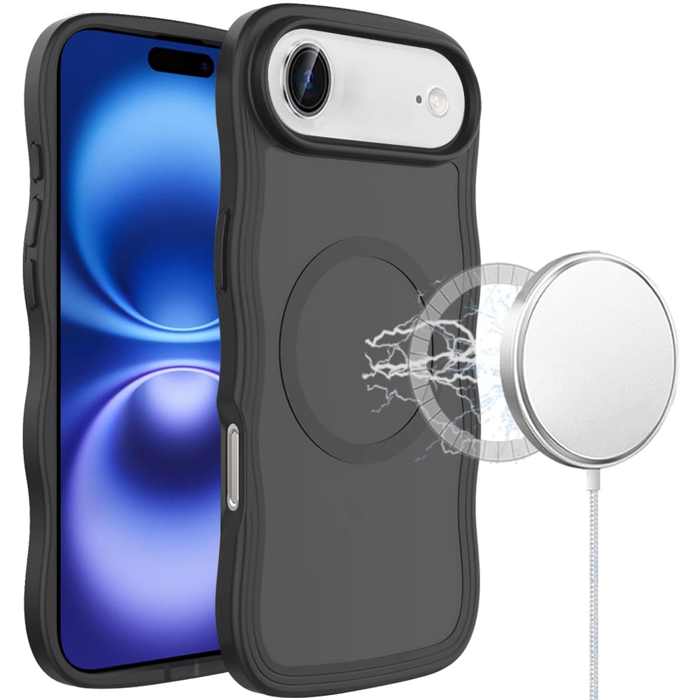 For Apple iPhone 17 Air (6.6") Grip Hand Magnetic Hybrid Case Shockproof Protection Matte Skin Rubber TPU + PC Case Cover