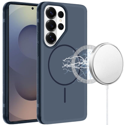 Phone Case for Samsung Galaxy S25 Ultra Super Magnetic Matte Hybrid Shockproof Thick Protective Durable Grip Anti Scratch Premium Edge Slim Fit Cover Navy Blue