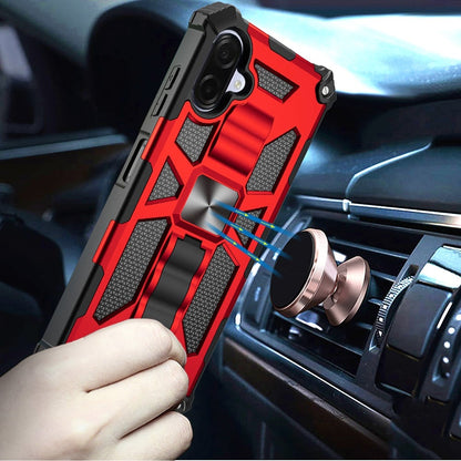For Samsung Galaxy A07 Hybrid Shockproof [Military Grade] Rugged Protective with Magnetic Car Mount & Invisible Stand Case Cover