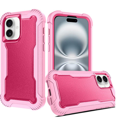 For Apple iPhone 16 Plus (6.7") Tough Hybrid Shockproof Hybrid PC + TPU Bumper Frame Rubber Drop Proof 3in1 Armor Full Body Case Cover