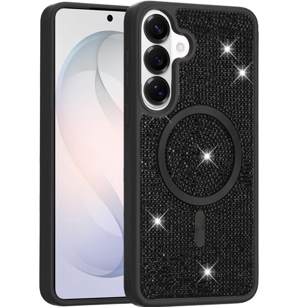 Phone Case for Samsung Galaxy S26+ / S26 Plus Magnetic Bling Diamond Sparkle Hybrid Shockproof Rugged Grip Durable Protection Anti-Slip Armor Design Cover
