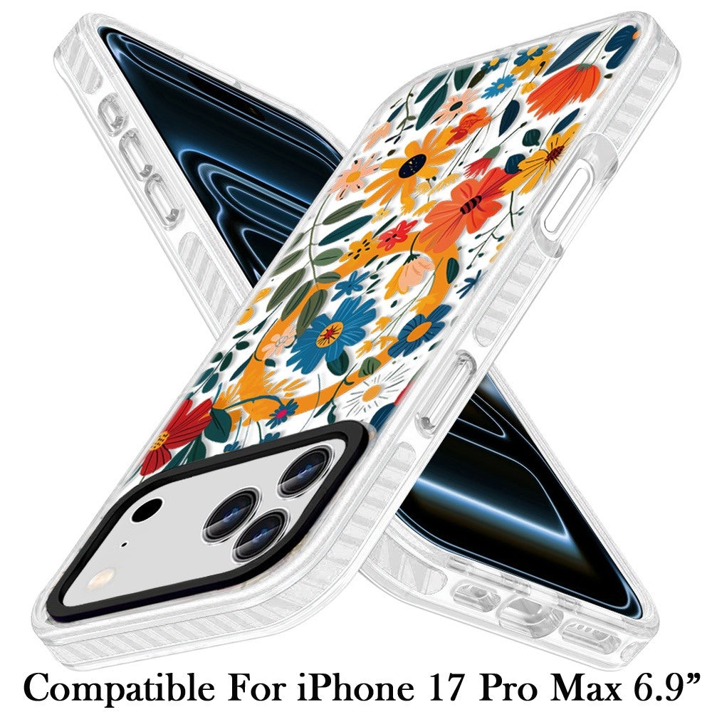 For Apple iPhone 17 Pro Max Magnetic Hybrid Stylish Design IMD Pattern, Compatible with MagSafe, Slim TPU Case Cover