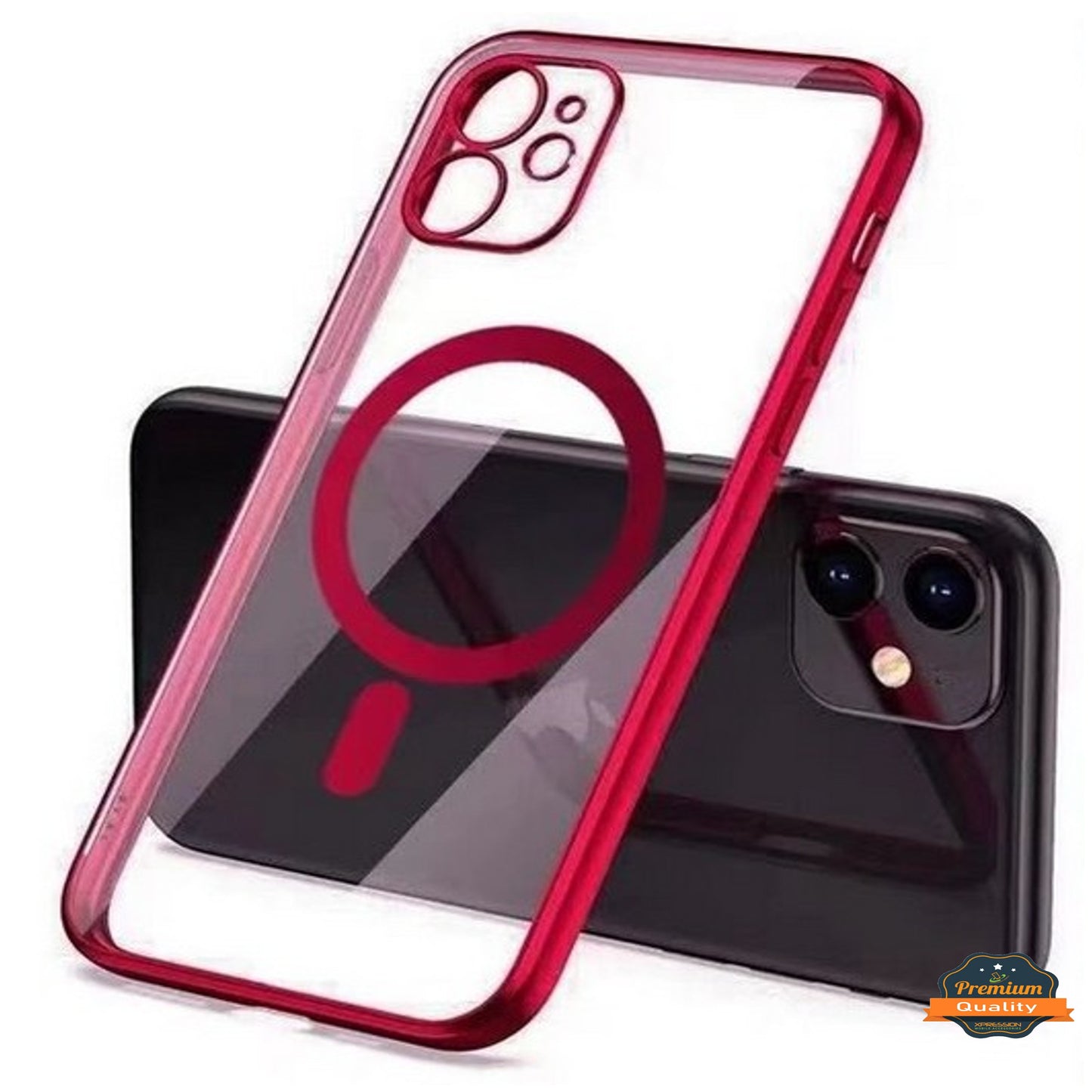 For Apple iPhone 17 AIR Clear Hybrid Case with Plating Chrome Frame, Camera Protection, MagSafe Compatible Case Cover