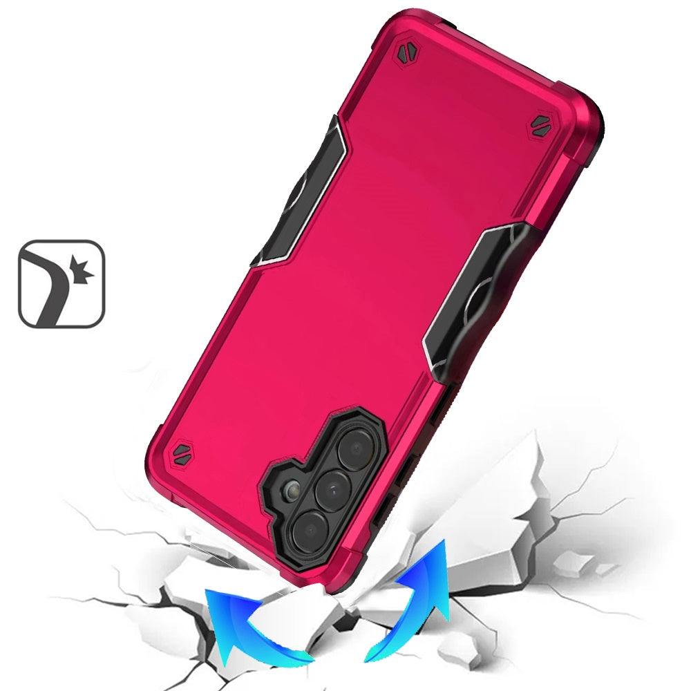 For Samsung Galaxy A35 Slim Fit Back Hybrid Lightweight Shockproof 2-in-1 Hybrid Hard PC Bumper Frame Armor Protection Case Cover Dark Purple