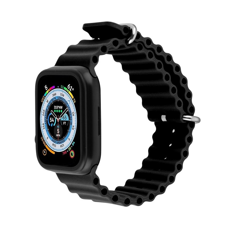 echelon ComfyFit Silicone Strap for Apple Watch Series 9 41mm/Watch Series 10 42mm / Watch SE (2022) 40mm - Black, Apple Watch Accessories