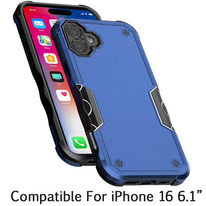 For Apple iPhone 16 (6.1") Slim Tough Shockproof Hybrid Heavy Duty Dual Layer TPU Bumper Rugged Rubber Armor Case Cover