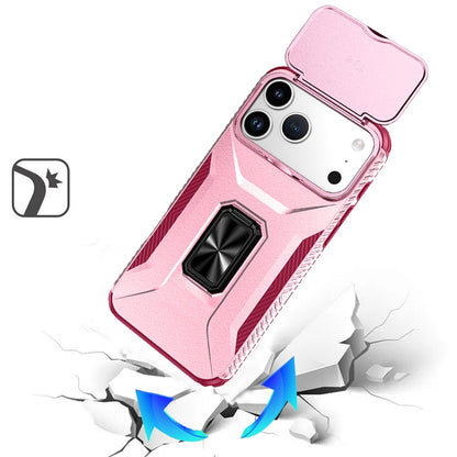 For Apple iPhone 17 Pro Max (6.9") Case, Camera Cover with Magnetic Rotation Ring Stand, Military Grade Hybrid Hard TPU Shockproof Case Cover